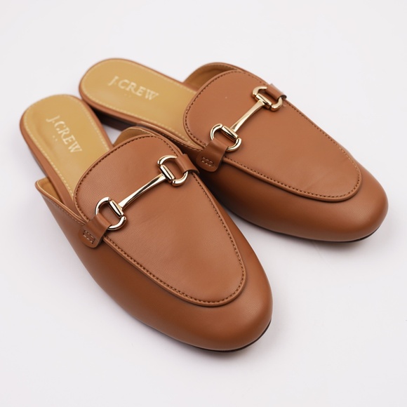 New JCREW Size 7.5 Slip on Mules in Cedar Wood $118 CE500 - Picture 2 of 6
